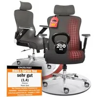 CLOUVOU Bürostuhl Ergonomisch, Schreibtischstuhl bis 150 kg - Testsieger (PowerSeat - Chefsessel für Arbeitszimmer, 5D Gaming Armlehnen), Blade Wheels, Homeoffice, Gaming Stuhl, Drehstuhl), Blade Wheels, Homeoffice, Gaming Stuhl, Drehstuhl