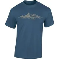 Baddery Print-Shirt Wander T-Shirt: "Alpengipfel" - Kletter T-Shirt für Wanderfreunde, hochwertiger Siebdruck, auch Übergrößen, aus Baumwolle