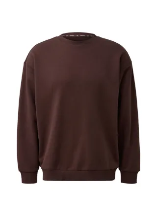 Q/S designed by - Sweatshirt mit Logo-Stickerei braun - Gr. - S