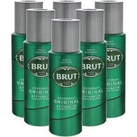 Brut Bodyspray 6 x Brut Original Herren Deodorant je 200ml maskuliner Duft Deo for ma