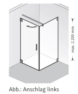 HSK k2.20 Drehtür und Seitenwand K2.20