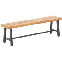 COSTWAY Gartenbank (1-St), wetterfest, Holz & Metall, 3-Sitzer Sitzbank, bis 360 kg