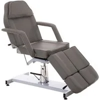 TPFLiving Massageliege Sphere - Hydraulische Kosmetikliege (Massagebett 360° drehbar. Sitzhöhe 60 - 75 cm, Massagesessel bis zu 400 kg belastbar), mit Feinzellenschaumstoff gepolstert - Material: Kunstleder grau