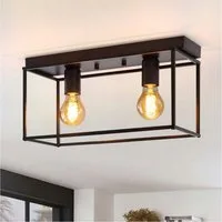 ZMH Deckenleuchte Retro Schwarz industrial 2//3//4 Flammige für Wohnzimmer Esszimmer, ohne Leuchtmittel