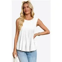 Imily Bela Shirtweste Damen Plissee Weste aus Baumwolle (Packung, 1-tlg., 1per-Pack) in Unifarbe