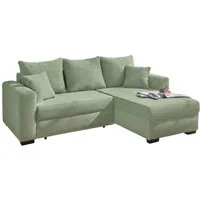 Jockenhöfer Gruppe Ecksofa Ecksofa Elmau, Größe Ottomane: L, B:235cm, optional mit Topper, mit Schlaffunktion, Topper, Bettkasten & 2 Zierkissen
