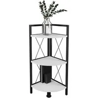 VCM Standregal Holz Metall Eckregal Bücher Regal Insasi 2fach, 1-tlg., VCM Standregal Insasi 87x34x34 cm Holzwerkstoff