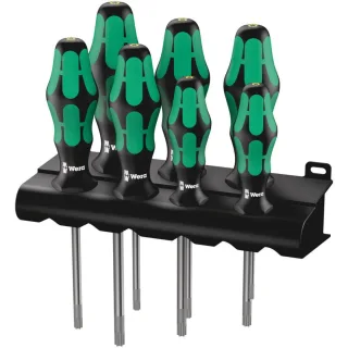 Wera 367/7 TORX HF Kraftform Plus Schraubendrehersatz mit Haltefunktion + Rack, 7-teilig - 05223161001