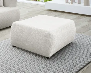 Polsterhocker Designerhocker Hocker ANIKE in Stoff Now or Never Creme