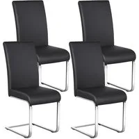 Yaheetech Esszimmerstuhl 2/4/6-er Küchenstuhl (4 St), Schwinger Polsterstuhl mit Ergonomischer Rückenlehne & Metallbeine