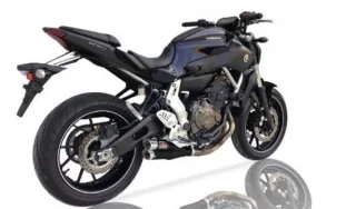 % Sport Auspuff Komplettanlage IXIL Hyperlow XL Black Yamaha MT-07 / MotoCage / A2 Bj.2014-2020 +KAT