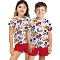 United Labels® Schlafanzug Disney Mickey Mouse Schlafanzug Pyjama Set Kurzarm Oberteil mit Hose
