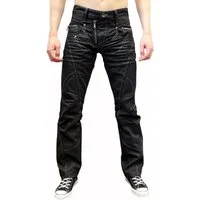 Cipo & Baxx Regular-fit-Jeans Herren Jeans Hose mit ausgefallenem Design und gewachster Waschung Weiße Kontrastnähte und stylische Zipper