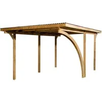weka Einzelcarport 606 A Gr.1, BxT: 300x500 cm, 217,5 cm Einfahrtshöhe, mit Rundbogen wahlweise links- oder rechts montierbar