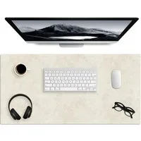 MuchoWow Gaming Mauspad Creme - Glatt - Beton (1-St), Gaming Mauspad XXL, Schreibtischunterlage, Desk Mat Groß, 80x40 cm