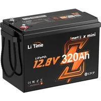 LiTime 12V 320Ah LiFePO4 Batterie W190 untersitz mit Bluetooth 4096Wh Solarakkus (12 V), Wiederaufladbar, PV Stromspeicher für Wohnmobile, Inselanlage, Boote