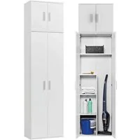 mokebo Mehrzweckschrank Der Extralange Made in Germany, Besenschrank, Putzschrank, Flurschrank in Weiß