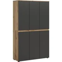 furnling Mehrzweckschrank Sarca 1 Kleiderstange, 6 Türen, 18 Fächer, Universalschrank, Höhe 175 cm