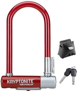 Kryptonite KryptoLok Mini 7 inkl. FlexFrame-Halterung Bügelschloss merlot