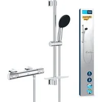 Grohe Duschsystem Precision Feel Thermostat Brausebatterie, Quickfix, chrom (34791001)