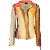 Desigual Blusenshirt Elegantes Damenhemd: Beige, Langarm mit