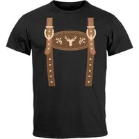 MoonWorks Print-Shirt Herren T-Shirt Lederhose Ersatz Tracht Kostüm Volksfest Bierfest mit Print