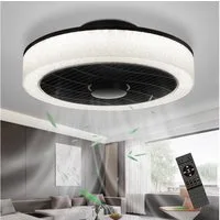 Nettlife Deckenventilator Dimmbar Leise Led Deckenleuchte Licht und Fernbedienung Timer 40/50 CM, Schlafzimmer Wohnzimmer Küche Esszimmer