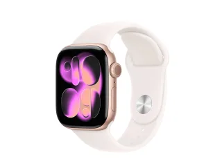 Apple Watch Series 11 (GPS) 42mm Aluminium rosegold mit Sportarmband M/L blassrosa | meu44zr/a |