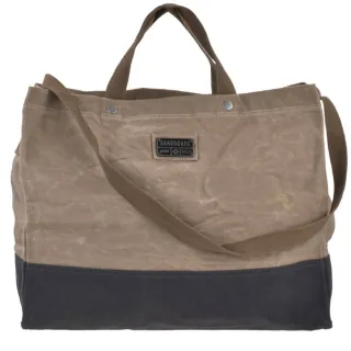 Feuerholz-Tasche robust Canvas khaki 49x39x20cm | Barebones Neelum Kaminholztasche Brennholztasche große Tasche für Camping und Einkauf im Alltag.