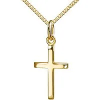 JEVELION Kreuzkette Kreuzanhänger 333 Gold - Made in Germany (Goldkreuz, für Damen und Kinder), Mit Kette vergoldet- Länge wählbar 36 - 70 cm oder ohne Kette.