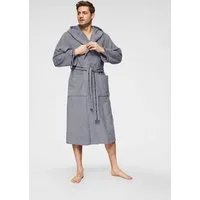 Bruno Banani Herrenbademantel Danny, Normallänge & Überlänge, auch in extra lang, Hotelbademantel, Langform, Walkfrottee, Kapuze, Gürtel, mit Logostreifen, Herren Bademantel aus 100% Baumwolle, S-4XL