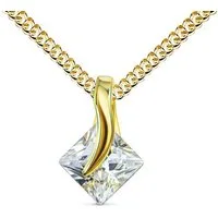 JEVELION Kette mit Anhänger Zikonia Anhänger 585 Gold - Made in Germany (Goldanhänger, für Damen), Mit Kette vergoldet- Länge wählbar 36 - 70 cm.