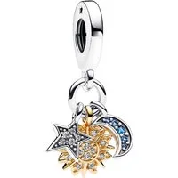 Pandora Charm-Einhänger SHINE-762676C01, Vergoldet, Himmelskörper, Sonne, Mond, Stern