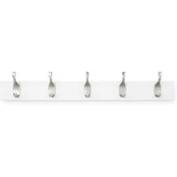 NAIPO Garderobenleiste Alsterwell Garderobenleiste, 57 cm Hakenleiste mit 5 Haken, Wandgarderobe für Mäntel, Jacken, Taschen, Weiß