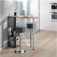 Vicco Bartisch Vincent, Goldkraft Eiche/Anthrazit, 113 x 40 cm mit 2 Barhockern (3-St)
