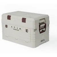 NILS CAMP Aufbewahrungsbox 2in1 Klappbare Kiste Camping Box Outdoor 50L mit Extrafächern, mit praktischem Seiteneingriff