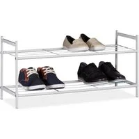 relaxdays Schuhregal mit 2 Ebene, weiß