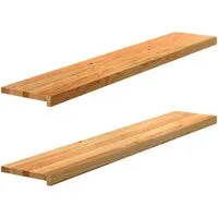 vidaXL Fensterbank Fensterbänke 2 Stk. Hellbraun 140x25x2 cm Massivholz Eiche