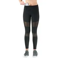 Formbelt Laufhose Damen High Waist Sportleggings mit Handytasche & Mesh, schnell trocken Damen High Waist Leggings blickdicht, atmungsaktiv & 4-Wege-Stretch