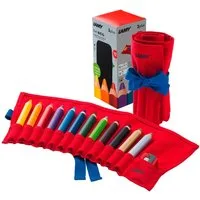 LAMY Wachsmalstift LAMY 12er Set Farb-, Aquarell- & Wachsmalstift in Einem Lindenholz erg
