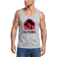 Neverless Tanktop Herren Tank-Top California Palmen Santa Monica Beach Sommer Sonne mit Print