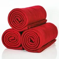 Wohndecke 3 St. A3R Oeko-Tex Polar Fleecedecken Couch, rot 130x160cm weich, ALCLEAR