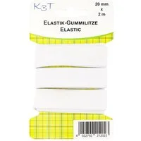 TSI Schreibwaren Gummiband Elastik-Gummilitze, 20mm x 2m, weiß