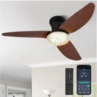 Rosnek Deckenventilator mit Beleuchtung, Fernbedienung, Timer & leiser DC-Motor, 100 cm, 6 Stufen, 3 Lichtfarben, dimmbar, Wohn-/Schlafzimmer