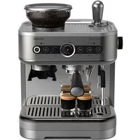 Philips Espressomaschine PSA3218/01 Barista Brew, halbautomatisch, mit 250-g-Bohnenbehälter, Korbfilter, Siebträger und Milchkanne aus Edelstahl, Silber