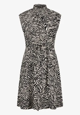 zero - Midikleid mit Zebraprint black - Gr. - 36