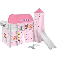 Lilokids Kinderbett Hochbett JELLE mit Vorhang und Turm PAW PATROL 200x90