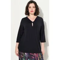 Ulla Popken T-Shirt Shirt drapierter Ausschnitt Classic 3/4-Arm