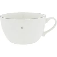 Bastion Collections Suppenteller Graues Herz, Spülmaschinengeeignet, Weiß, graues Herz, ⌀ 15cm, Weiß, graues Herz