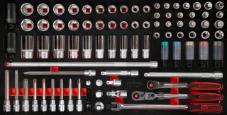 KS Tools 1-2'' Steckschlüssel-Satz in Schaumstoffeinlage, 85-tlg - 813.0085